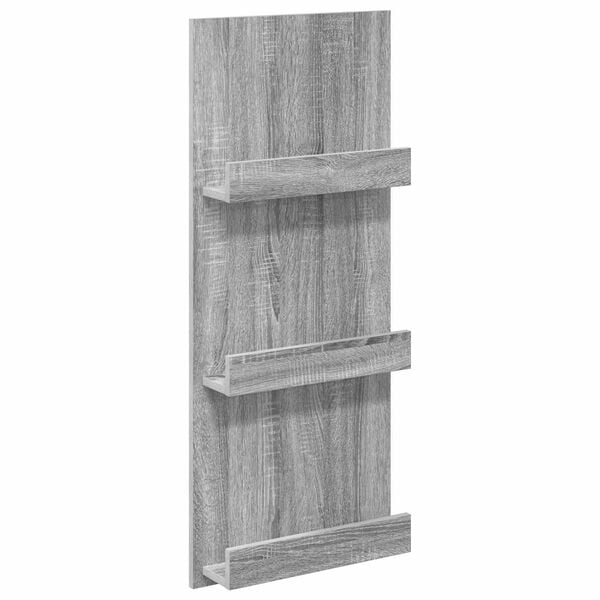 vidaXL Magazine Rack Grey Sonoma 43 x 11 x 102 cm Engineered Wood
