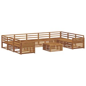 vidaXL Sofa Sets 10 pcs Natural Solid Acacia Wood