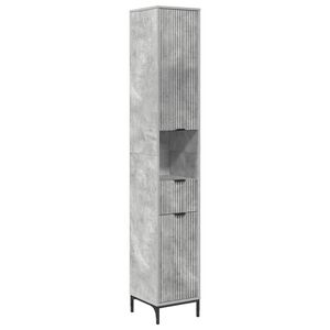 vidaXL Bathroom Cabinet with Drawer Concrete Grey 31.5 x 33 x 190 cm