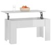 vidaXL Coffee Table High Gloss White 101x49x52 cm Engineered Wood