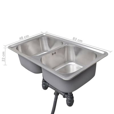 Kitchen Sink Stainless Steel Square With Drain Double