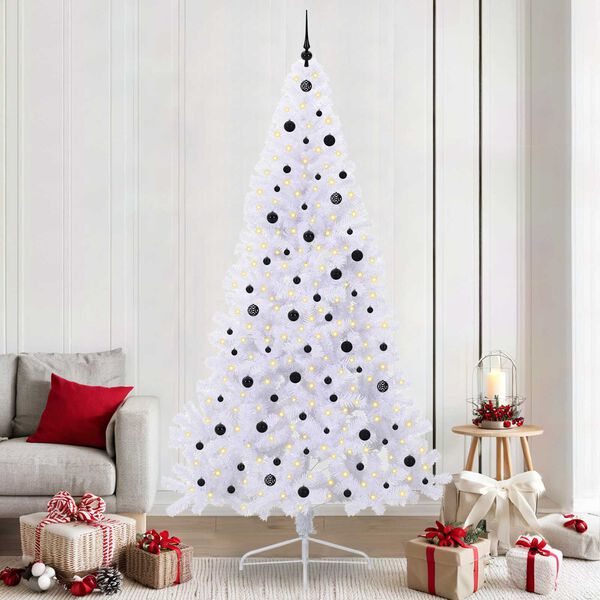 vidaXL Artificial Christmas Tree with Stand White 240 cm PVC and Steel