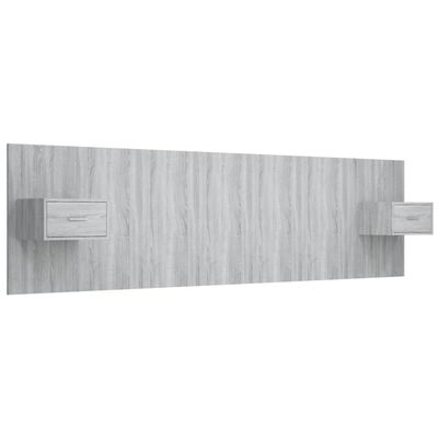 vidaXL Bed Headboard with Cabinets Grey Sonoma Engineered Wood