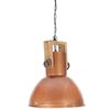 vidaXL Industrial Hanging Lamp 25 W Copper Round Mango Wood 42 cm E27