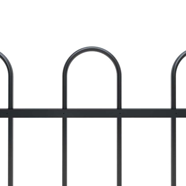 vidaXL Garden Fence Boxtel with Hoop Top Steel 181x60 cm Black
