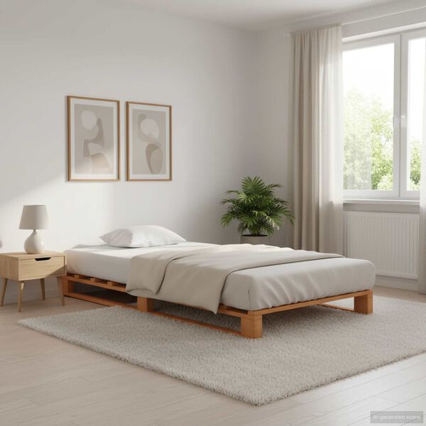 vidaXL Pallet Bed Frame without Mattress Brown 100x200cm Solid Wood
