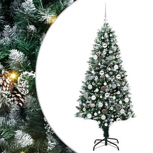 vidaXL Artificial Christmas Tree with 300 LEDs with Stand Green 180 cm