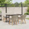 vidaXL Dining Set Light grey Poly rattan