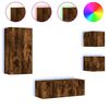 vidaXL 5 Piece TV Wall Units with LED Smoked Oak Engineered Wood