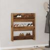 vidaXL Wall Shoe Cabinet Old Wood 80x18x90 cm Engineered Wood