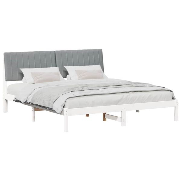 vidaXL Bed Frame Light Grey 180 x 200 cm Solid Pine Wood