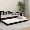 vidaXL Bed Frame without Mattress Black 75x190 cm Small Single Solid Wood Pine
