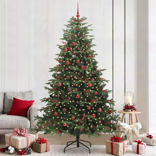 vidaXL Artificial Christmas Tree with 300 LEDs with Stand Green 240 cm