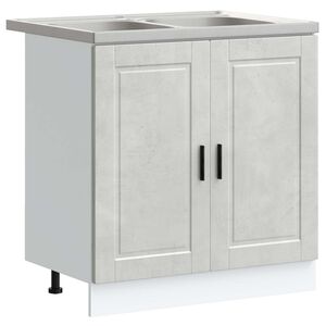 vidaXL Sink Base Cabinet with Storage Porto 2 pcs Grey Engineered wood