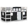 vidaXL Kids' Loft Bed with Curtains without Mattress White&Black 80x200cm