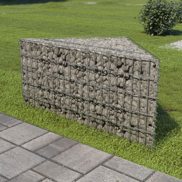 vidaXL Gabion Raised Bed Galvanised Steel 75x75x50 cm
