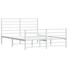 vidaXL Metal Bed Frame without Mattress with Footboard White 120x200cm