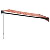 vidaXL Retractable Awning Orange and Brown 4.5x3 m Fabric and Aluminium