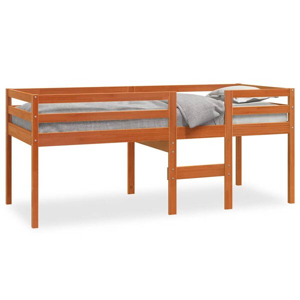 vidaXL High Sleeper Bed without Mattress Wax Brown 90x200 cm Solid Wood