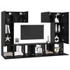 vidaXL TV Cabinet Set Wall-mounted 7 pcs Black Oak Engineered Wood