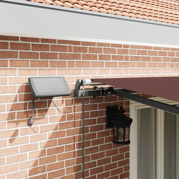 vidaXL Manual Retractable Awning with LEDs Brown 500x300 cm