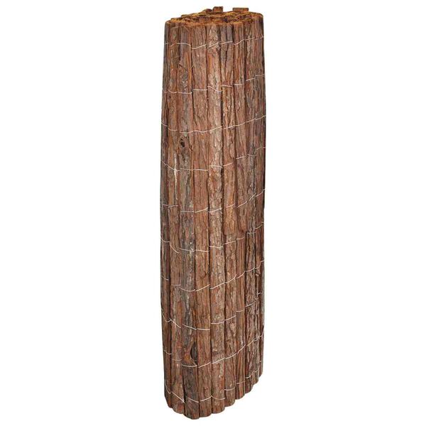 vidaXL Bark Fence Brown 600 x 125 cm Bark