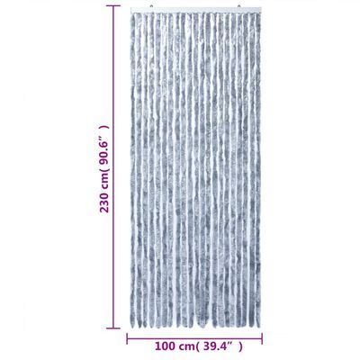 vidaXL Fly Curtain Silver 100x230 cm Chenille
