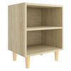 vidaXL Bed Cabinet with Solid Wood Legs Sonoma Oak 40x30x50 cm