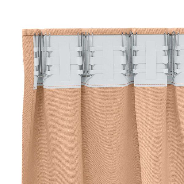 vidaXL Curtains with Curtains 2 pcs Light brown 225 x 140 cm Polyester