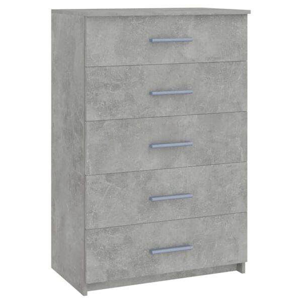vidaXL Chest of Drawers Concrete Grey 71x35x108 cm Engineered Wood