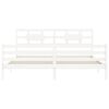 vidaXL Bed Frame without Mattress White Super King Size Solid Wood