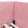 vidaXL Corner Bed Frame with Headboard Pink 100 cm x 200 cm Velvet