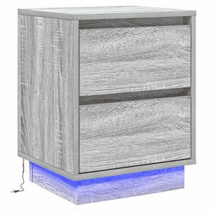 vidaXL Bedside Cabinet Grey 39 x 34.5 x 50 cm Engineered wood
