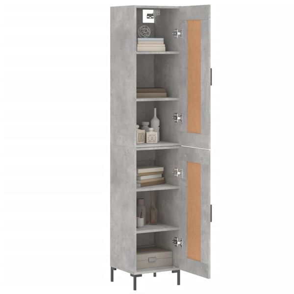 vidaXL Highboard Concrete Grey 34.5x34x180 cm Engineered Wood