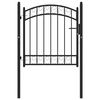 vidaXL Fence Gate Emmen with Arched Top Steel 100x86 cm Black