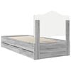 vidaXL Bed Frame with Drawer Grey Sonoma 75 x 190 cm Engineer Wood