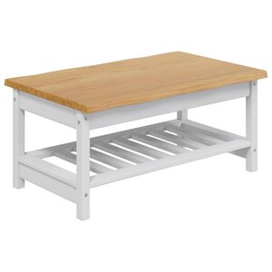 VidaXL Coffee Table EKAI White 100 x 60 x 45.5 cm Solid Pine Wood