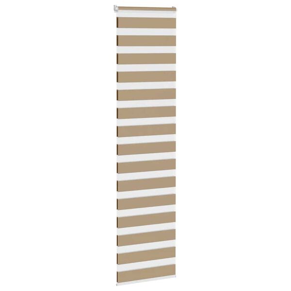 vidaXL Zebra Blind Sand Brown 55x200 cm Fabric Width 50.9 cm Polyester