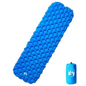 vidaXL Inflating Camping Mattress 1-Person Blue 190x58x6 cm