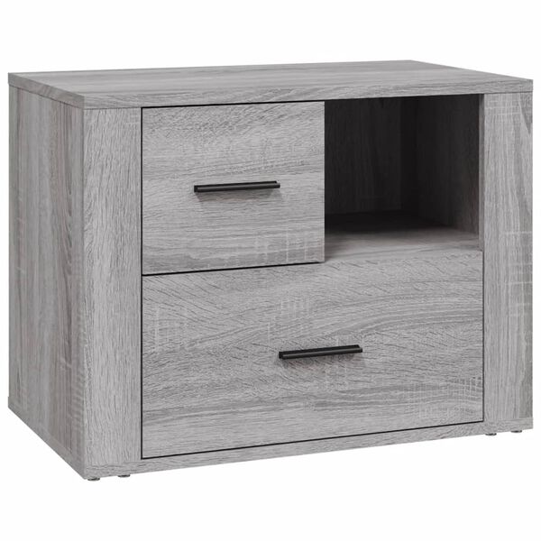 vidaXL Bedside Cabinet Grey Sonoma 60x36x45 cm Engineered Wood