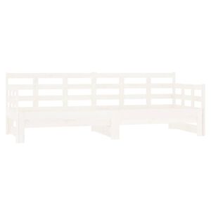 vidaXL Pull-out Day Bed without Mattress White 2x(80x200) cm