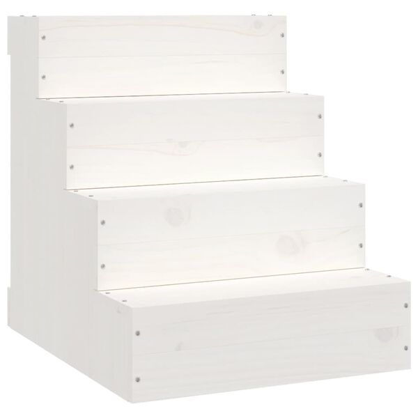 vidaXL Pet Stair White 40x49x47 cm Solid Wood Pine