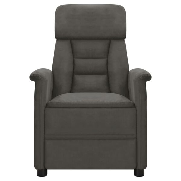 vidaXL Recliner Chair Dark Grey Microfiber Fabric