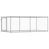 vidaXL Dog Cage with Door Grey 4x2x1.5 m Galvanised Steel