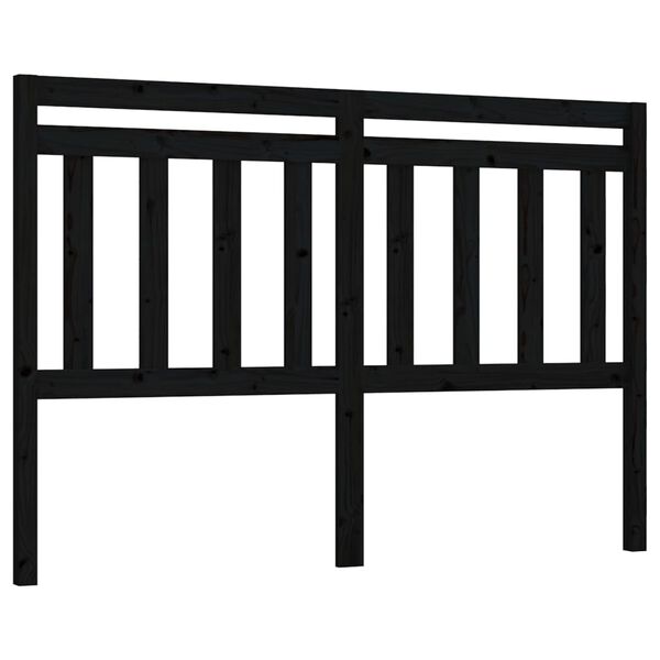 vidaXL Bed Headboard Black 156x4x100 cm Solid Wood Pine