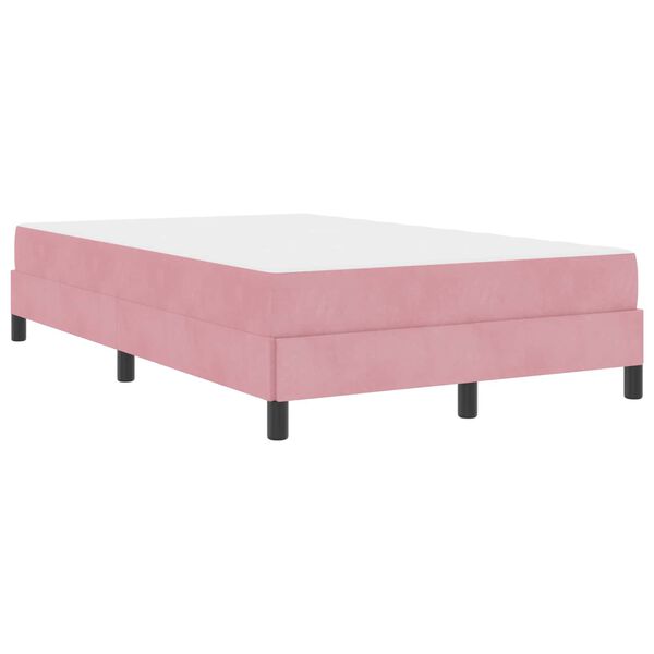 vidaXL Box Spring Bed with Mattress Pink 120 x 220 cm Fabric