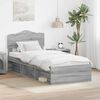 vidaXL Bed Frame Grey Sonoma 90 x 200 cm Solid Pine Wood