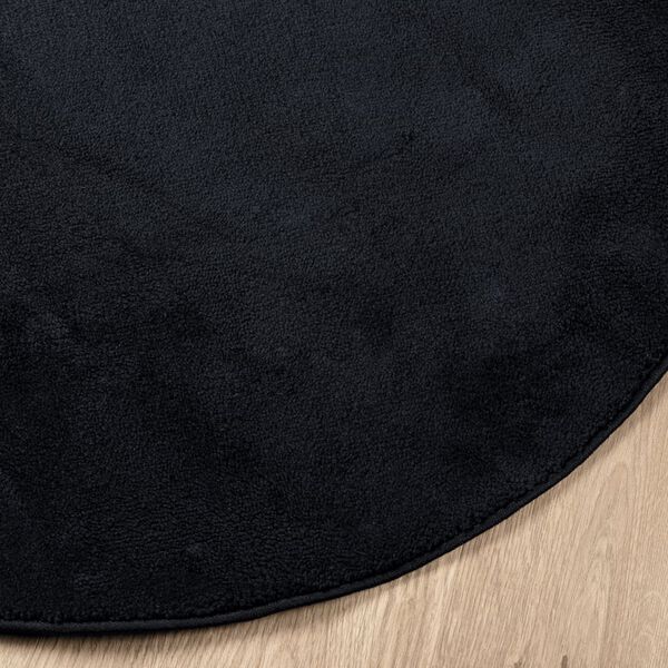 vidaXL Rug OVIEDO Short Pile Black Ø 240 cm