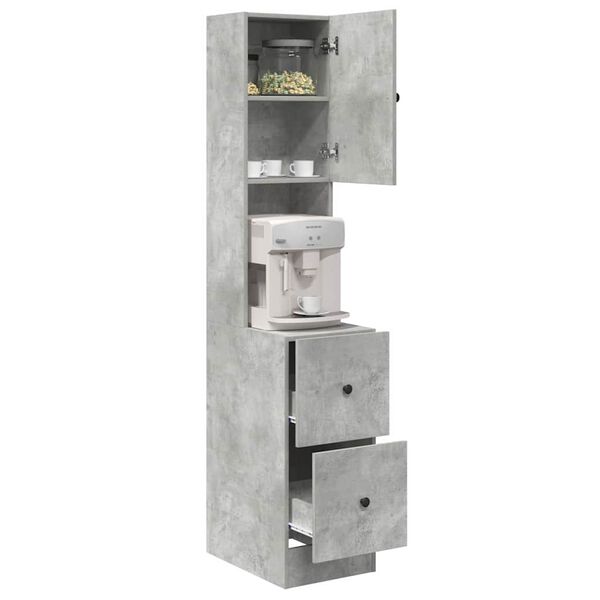 vidaXL Kitchen Cabinet with Door Grey 35 x 50 x 180 cm Engineered Wood