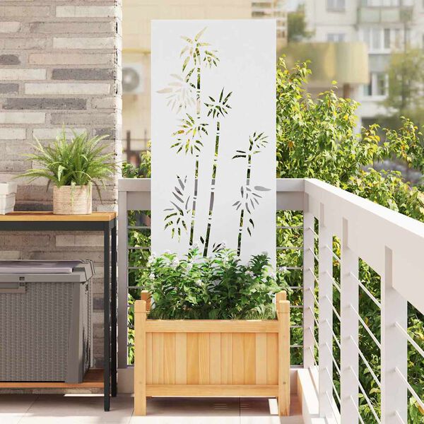 vidaXL Garden Privacy Screen White 50 x 140 cm Cold-rolled steel